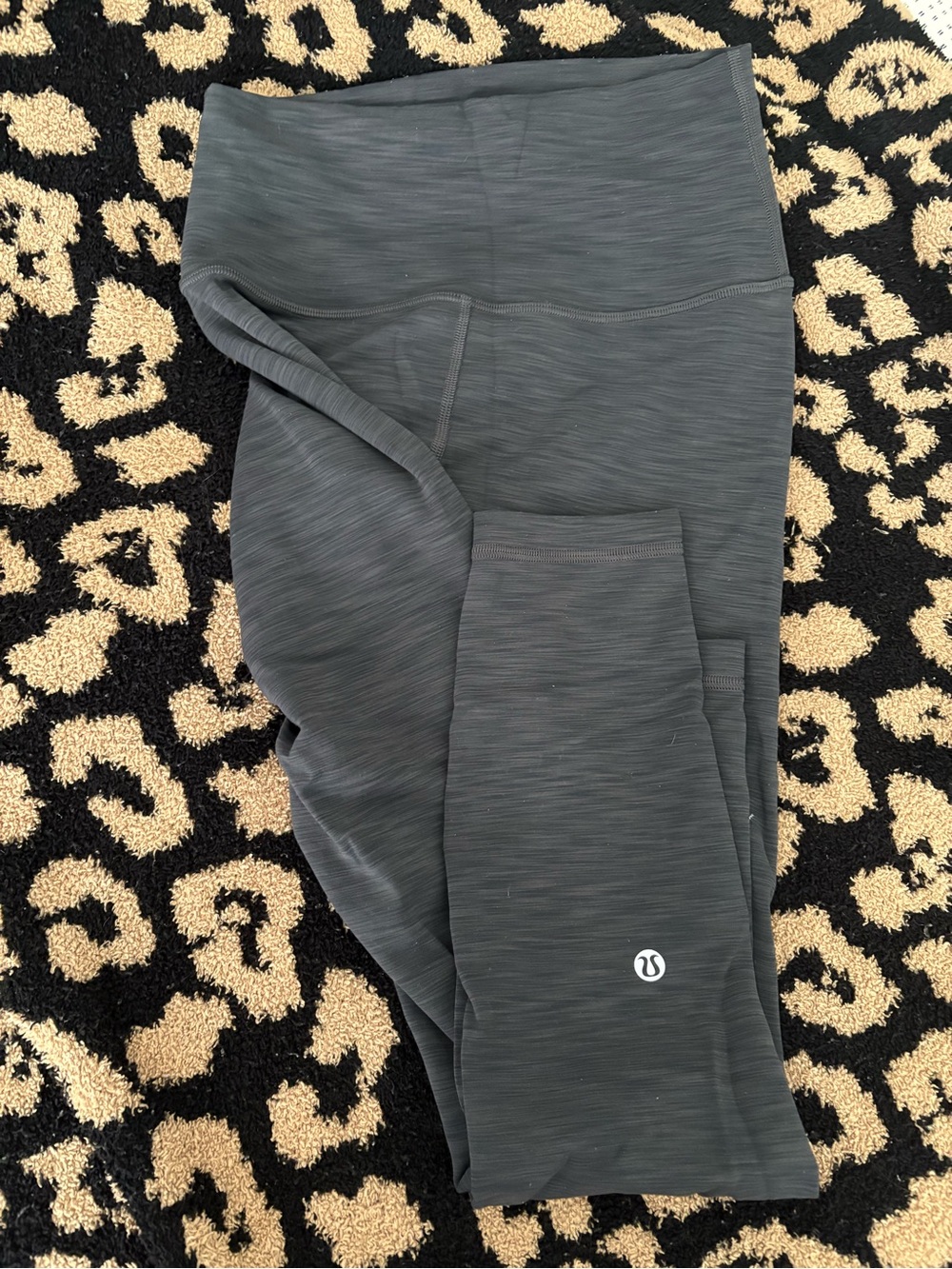 Lululemon heathered gray Wunder train 25” High-Rise Leggings